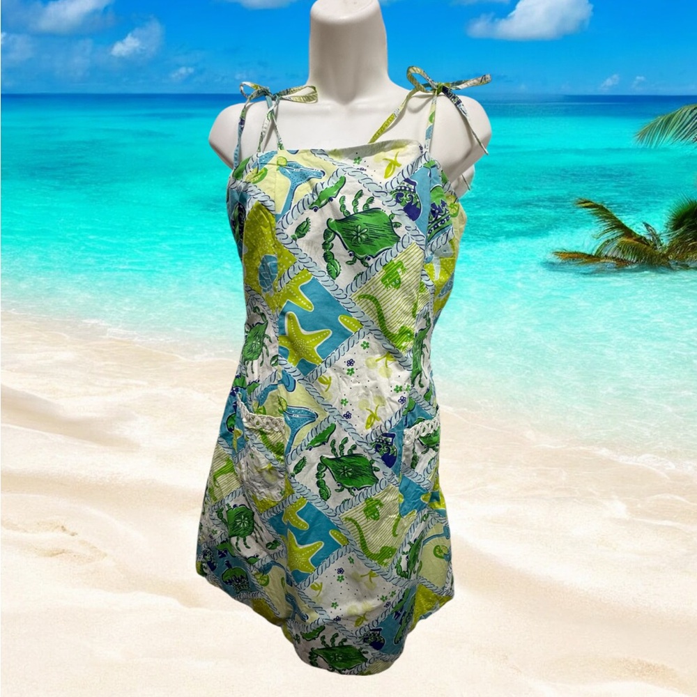 Lilly Pulitzer Mini Dress in Green and Blue size 6